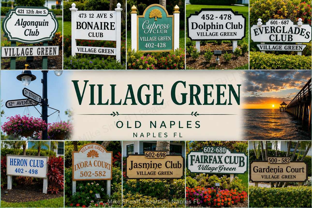 Jasmine Club and Village Green condominium associations in Old Naples Florida