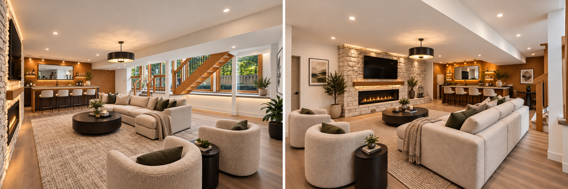 Conceptual renovation showing the future potential of the lower level at 2316 French Hill Road