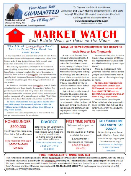 April 2019 Rick Kendrick Team Market Watch newsletter