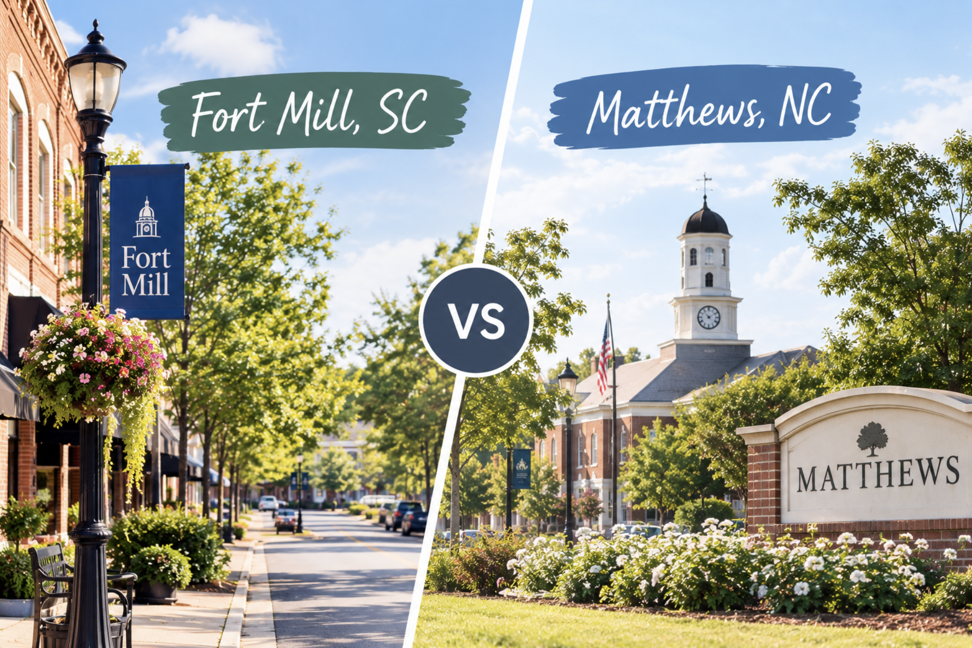Fort Mill vs. Matthews: South Carolina vs. North Carolina Suburban Living