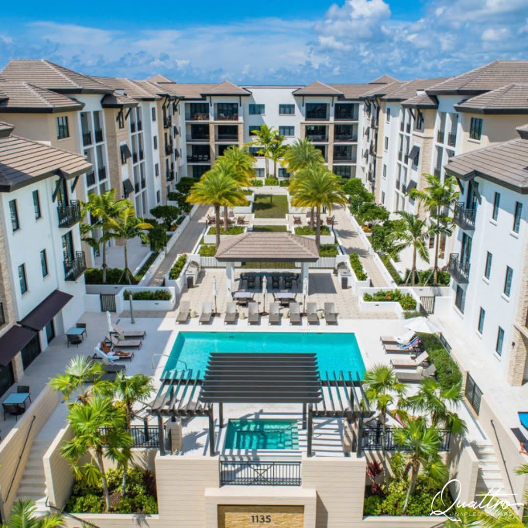 Naples Square resort-style swimming pool and courtyard in Downtown Naples