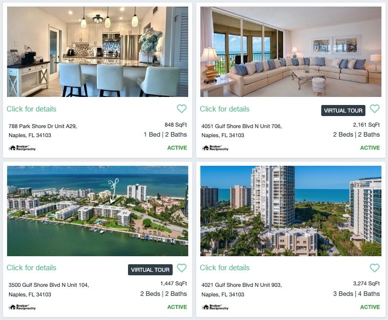 Park Shore condos for sale in Naples FL including Gulf Shore Boulevard beachfront and Venetian Bay condominiums