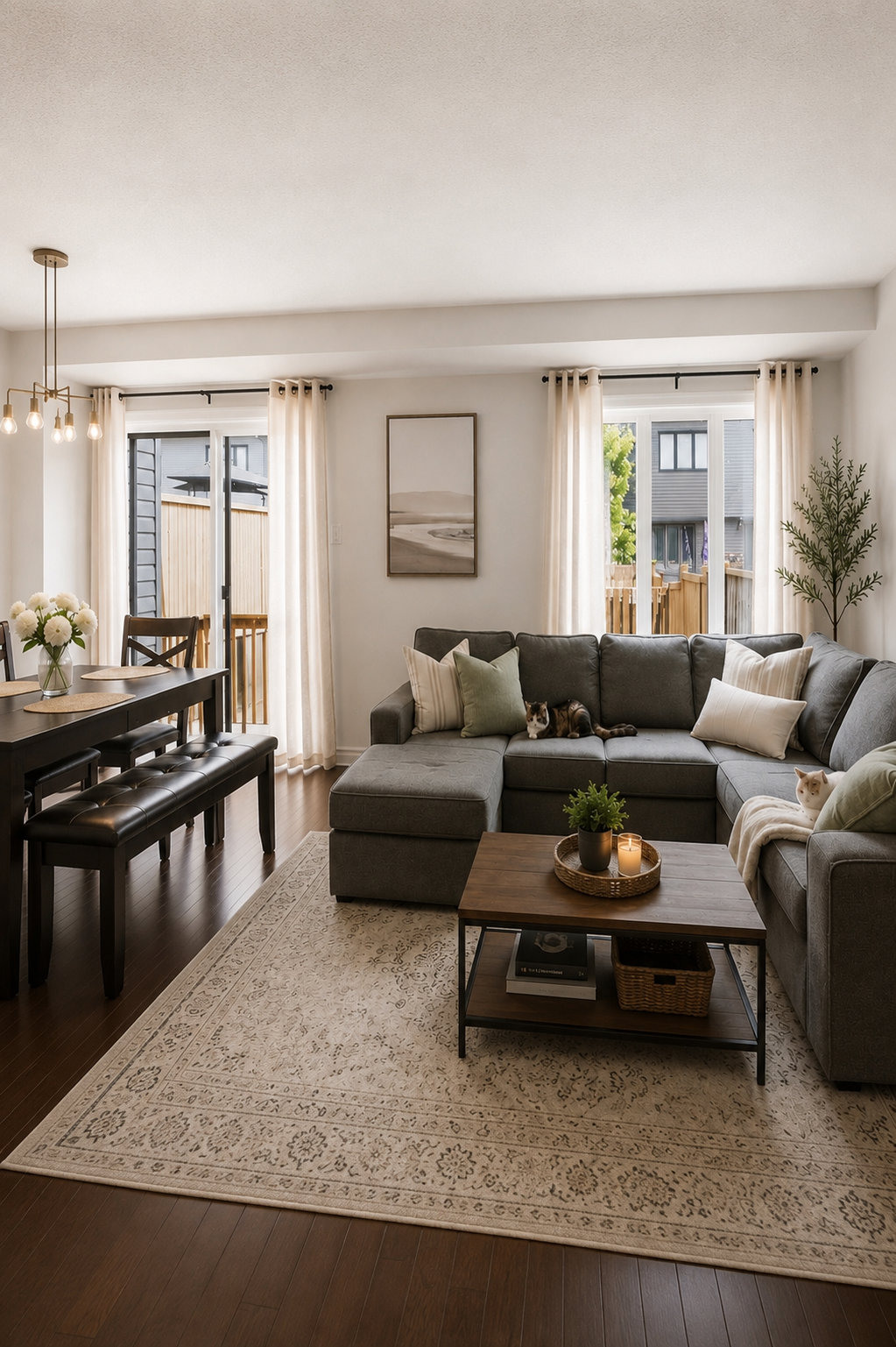Bright living and dining space at 607 Petrichor Crescent