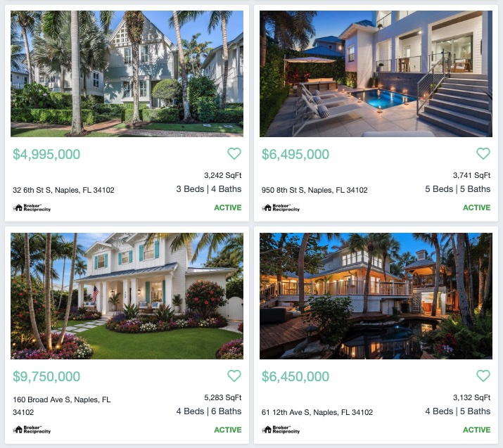 Olde Naples homes for sale near Naples Beach Fifth Avenue South and Third Street South in downtown Naples Florida