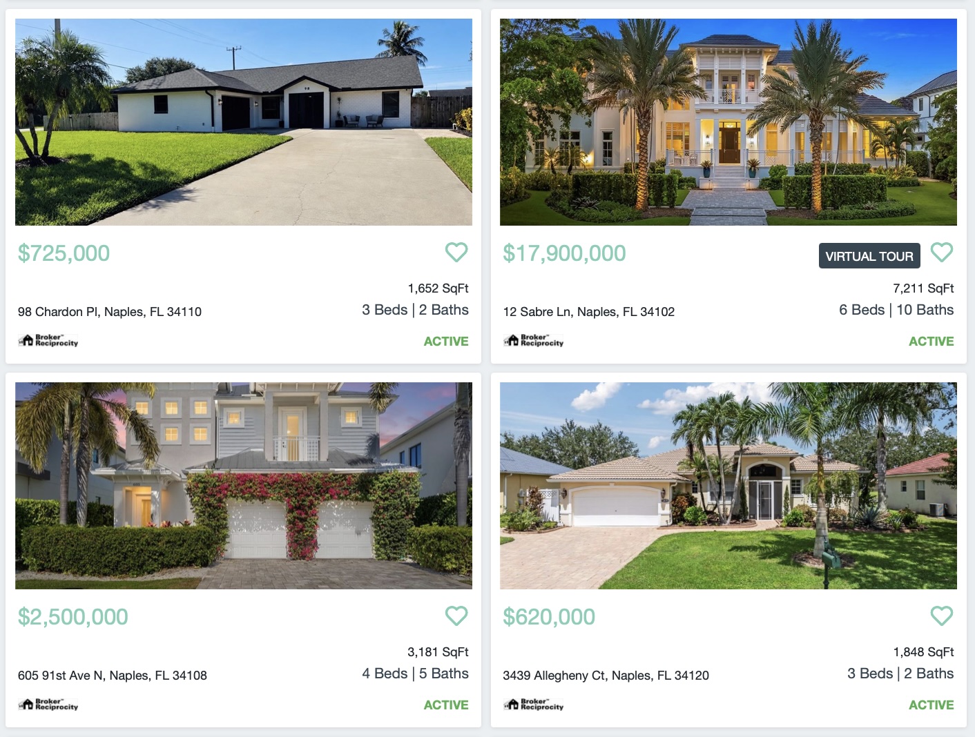 Latest single-family homes for sale in Naples Florida