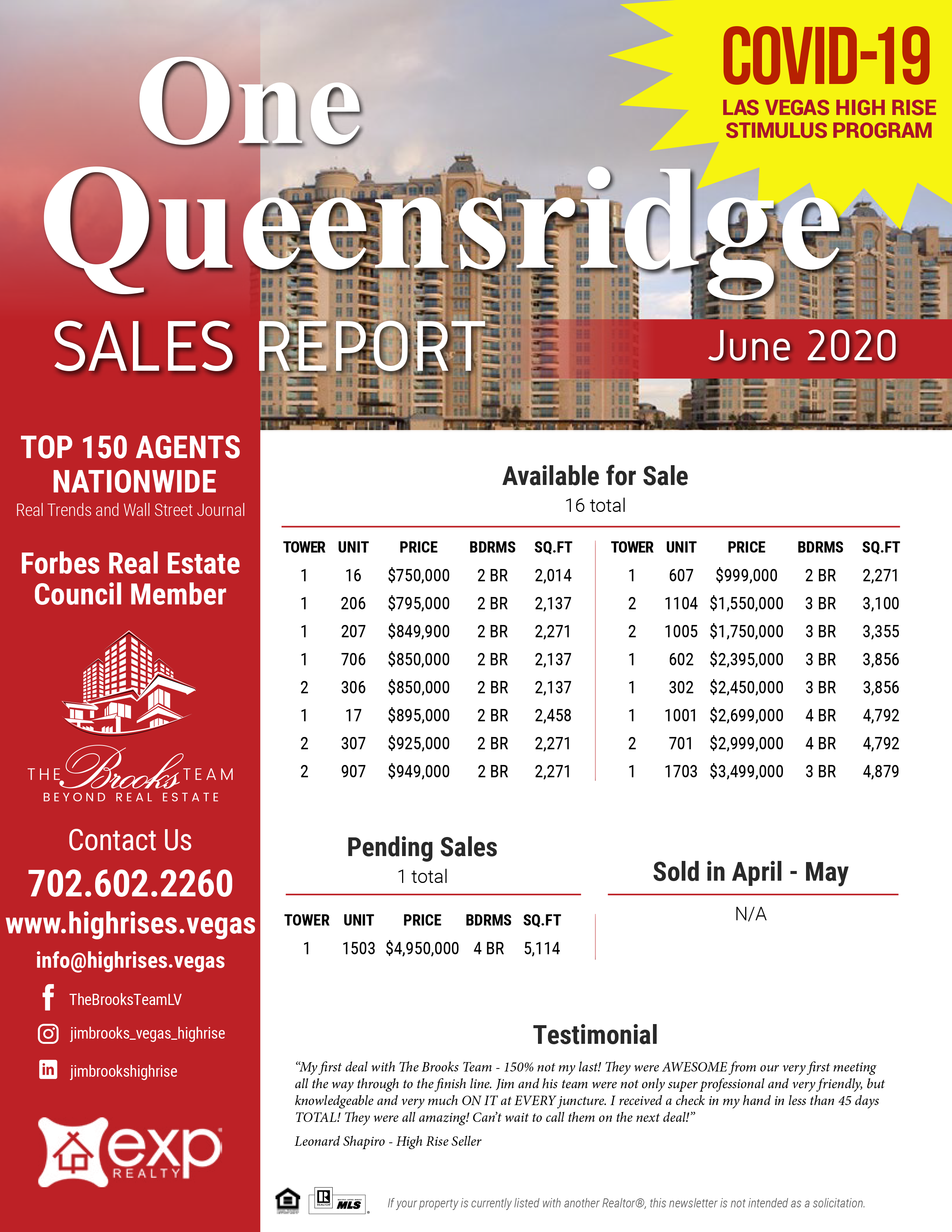 One Queensridge E-Newsletter 6-2020.png