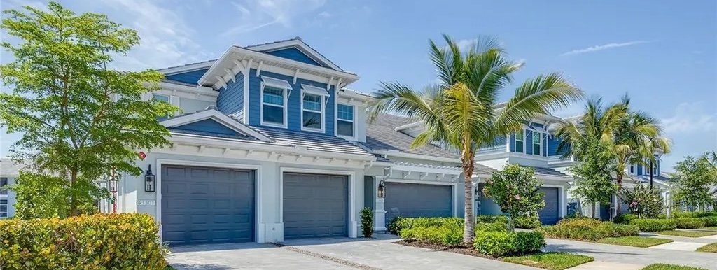 Modern coastal style condo exterior in Naples Florida