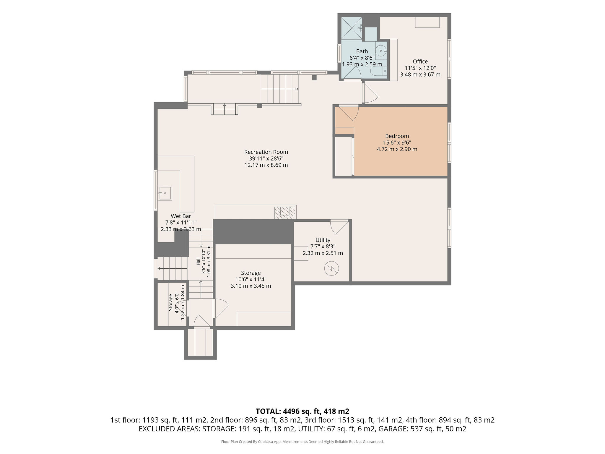 Walkout level floor plan for 2316 French Hill Road