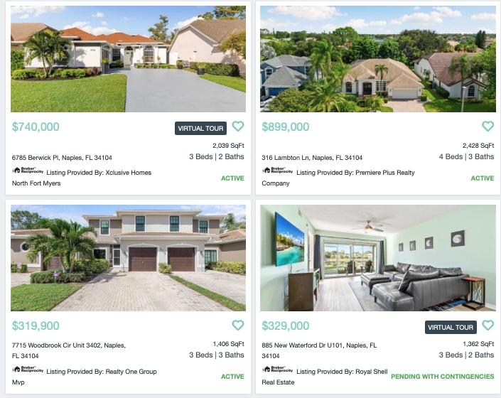 Homes and condos for sale in Berkshire Lakes, a residential community in Naples, Florida.