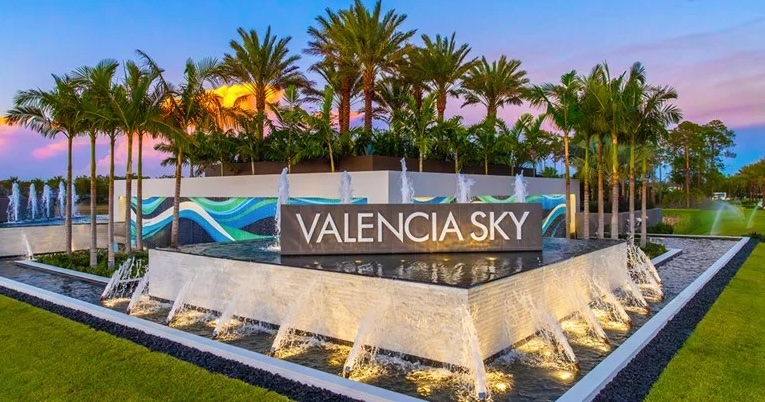 Valencia Sky Naples FL 55 plus community entrance and new construction homes