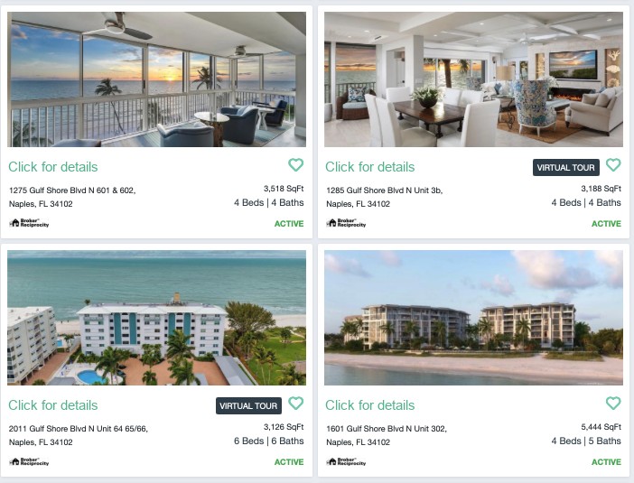 Via Delfino condos for sale in Naples FL and nearby coastal condominium listings