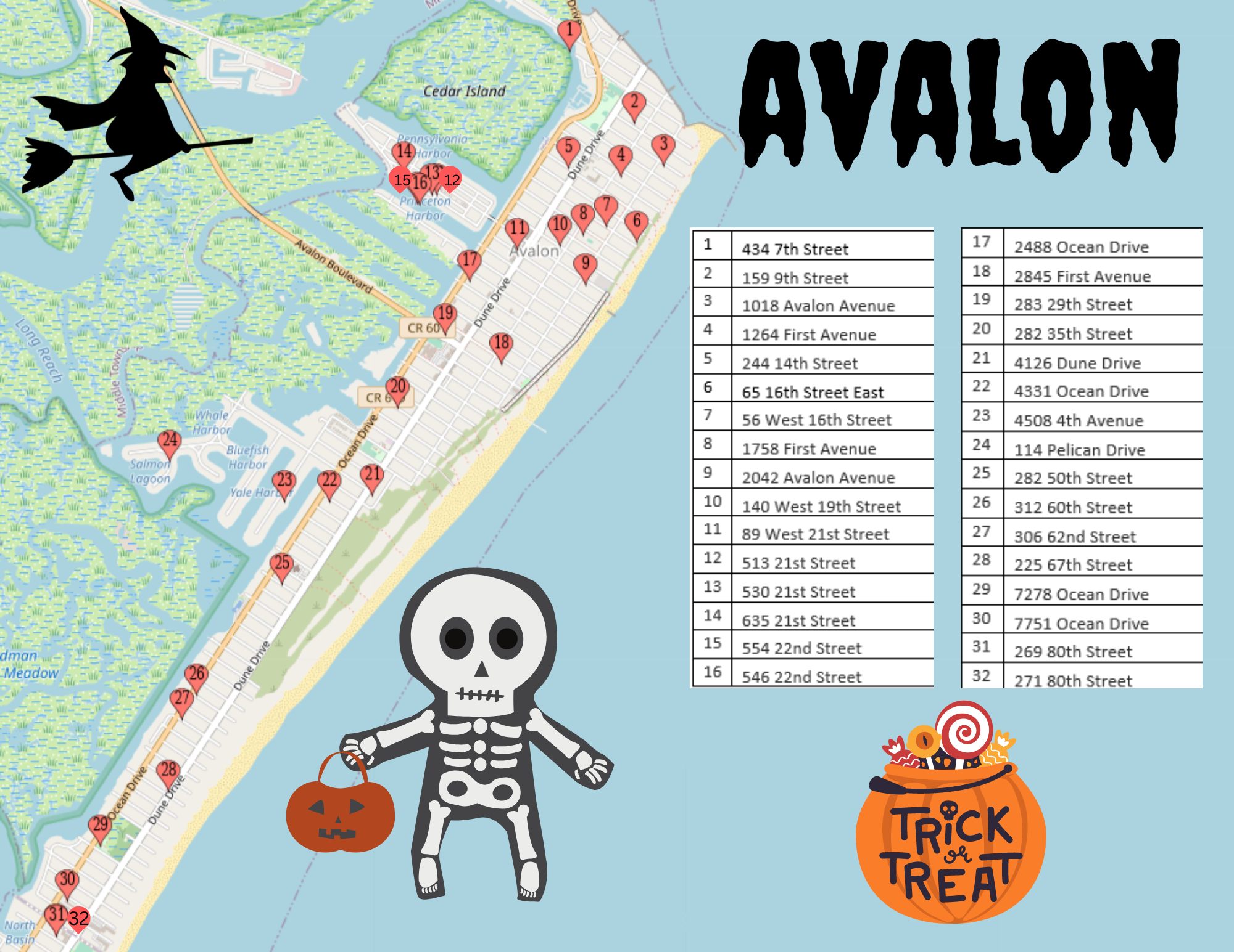 TrickOrTreat Maps For Avalon & Stone Harbor TERESA DIPESO JERSEY