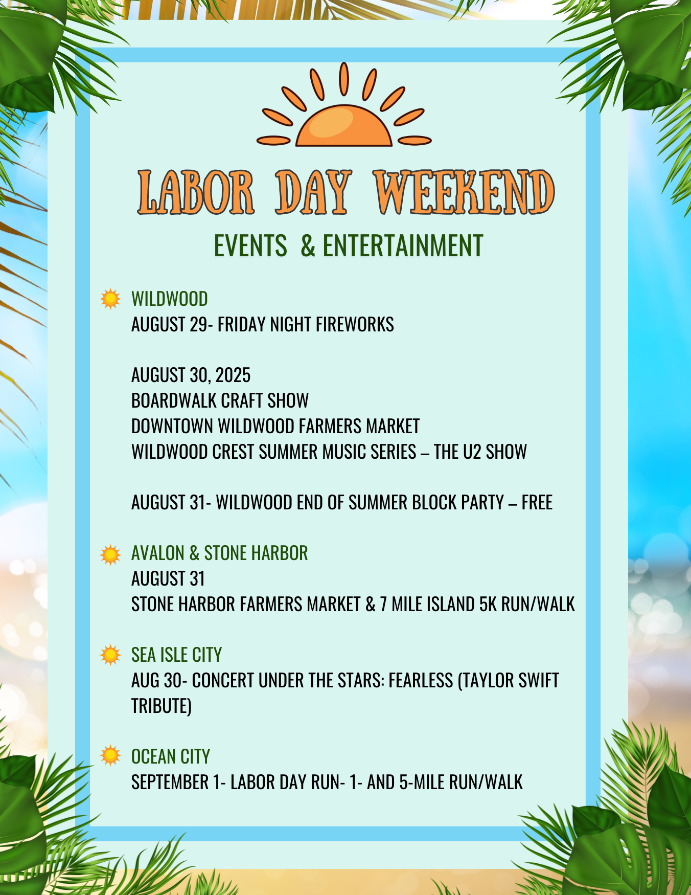 Labor Day Events at the Jersey Shore 
