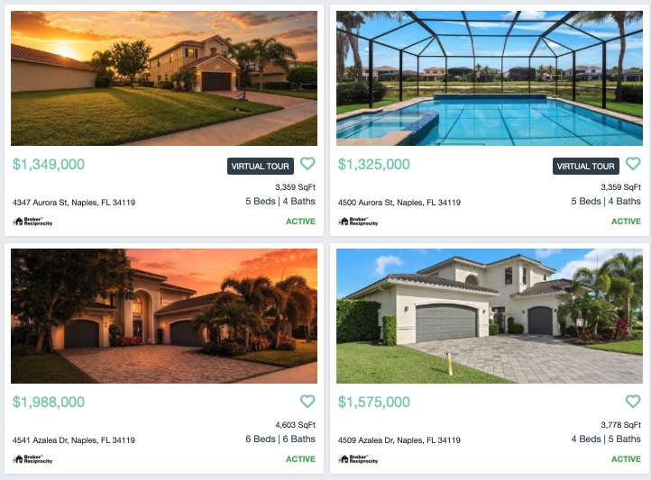 Stonecreek homes for sale in North Naples Florida gated community