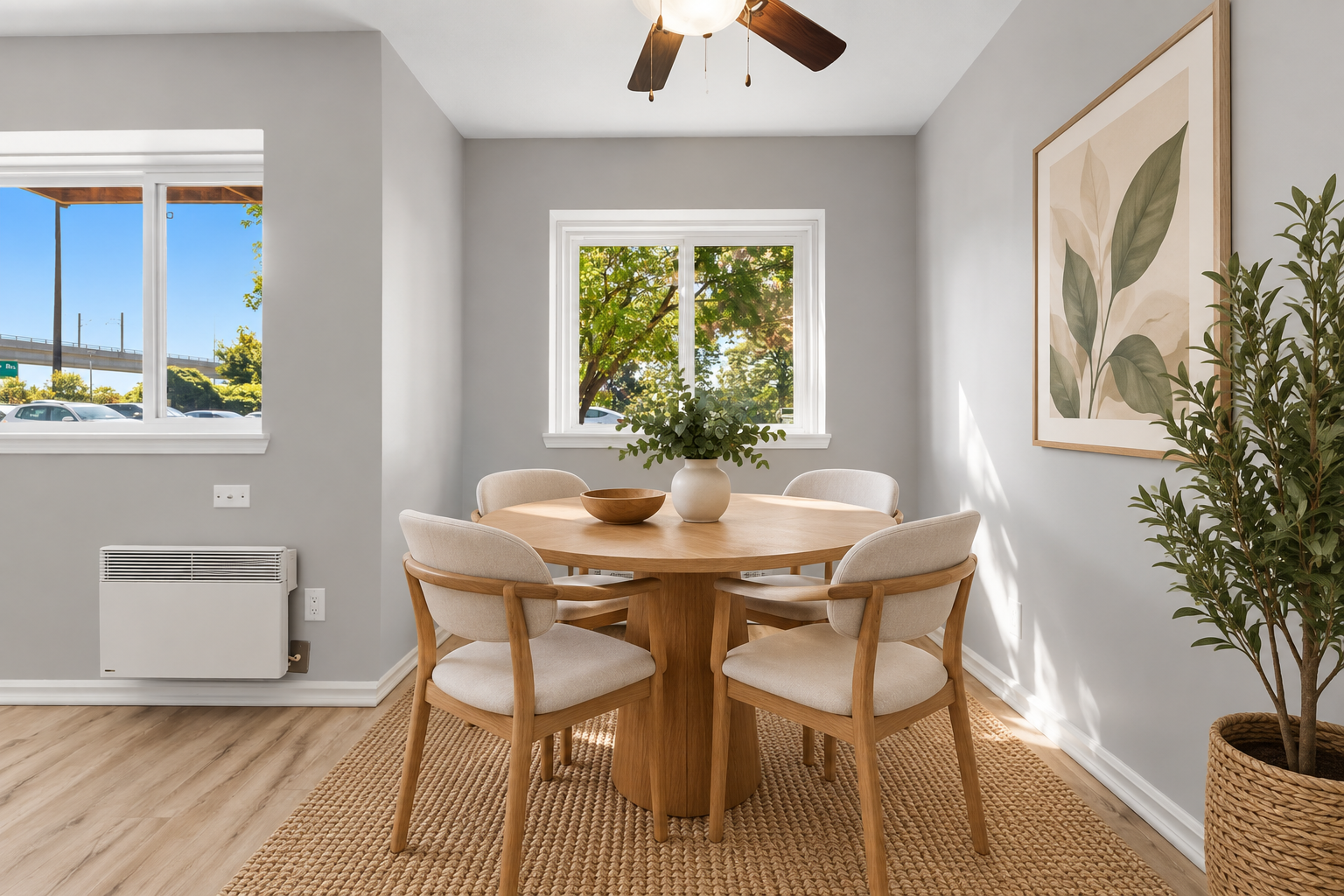 Dining area at 105B - 2044 Arrowsmith Drive, virtually staged