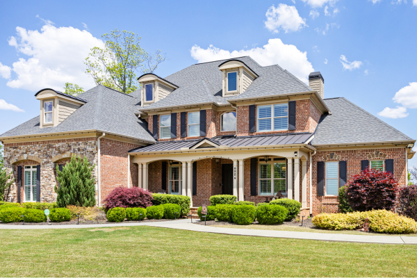 Georgia luxury home exterior in spring