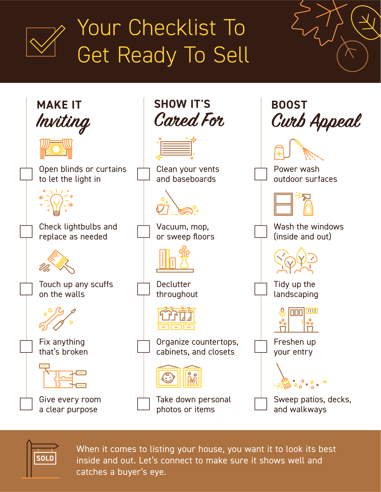 Your Checklist To Get Ready To Sell