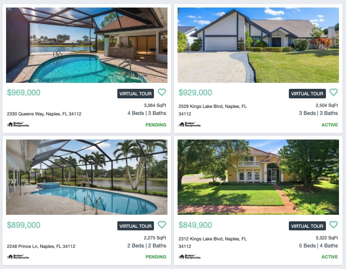 Kings Lake homes and villas for sale in Naples Florida