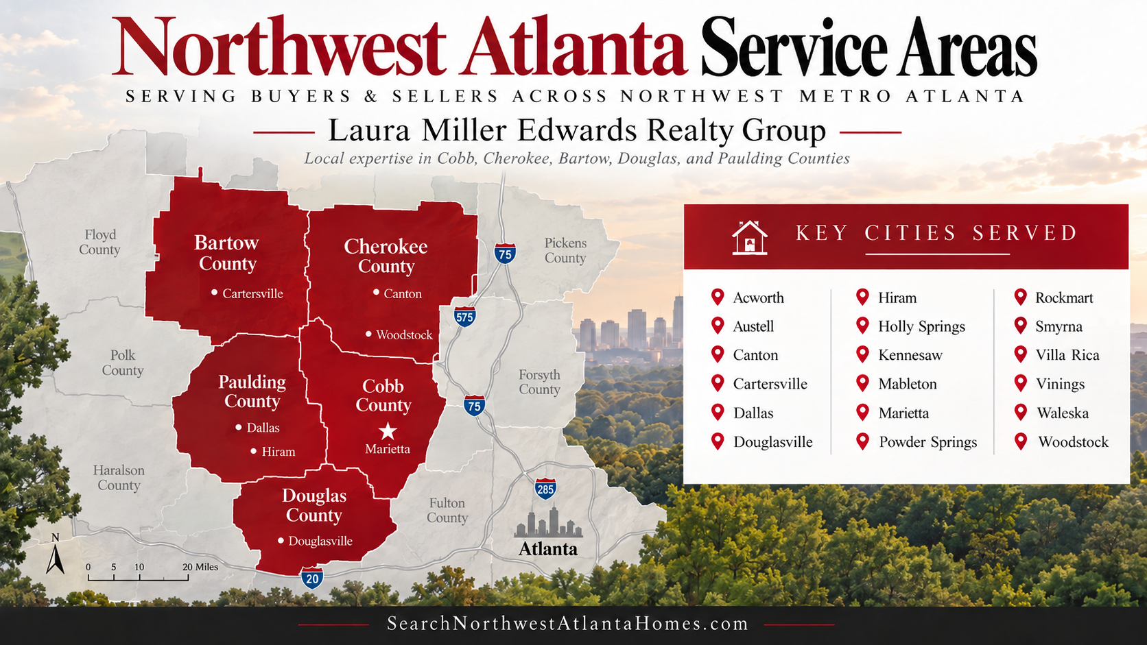 Laura Miller Edwards Realty Group Northwest Atlanta Service Areas Map