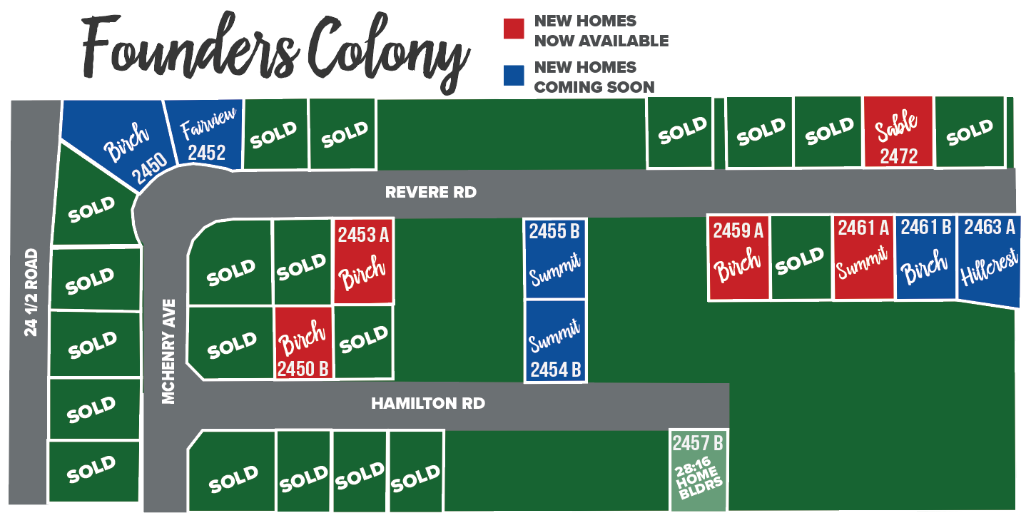 founders colony new construction grand junction