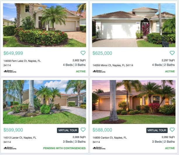 Reflection Lakes of Naples homes villas and condos for sale in Naples Florida