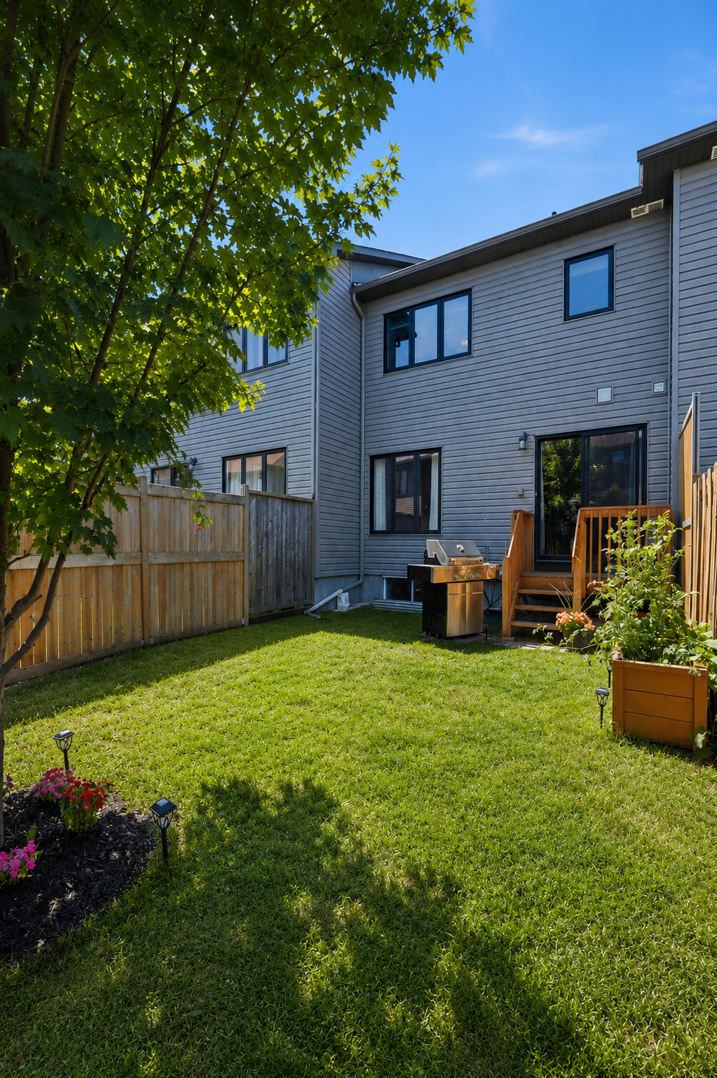 Fully fenced backyard at 607 Petrichor Crescent
