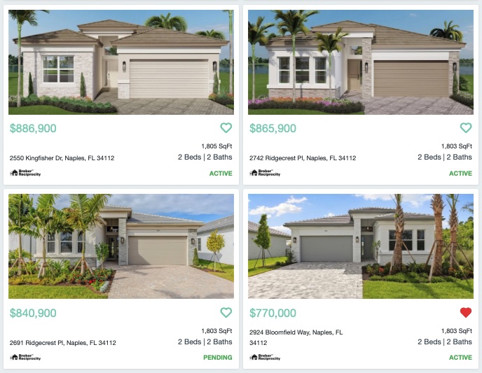 Search Valencia Sky homes for sale in Naples FL new construction 55 plus community