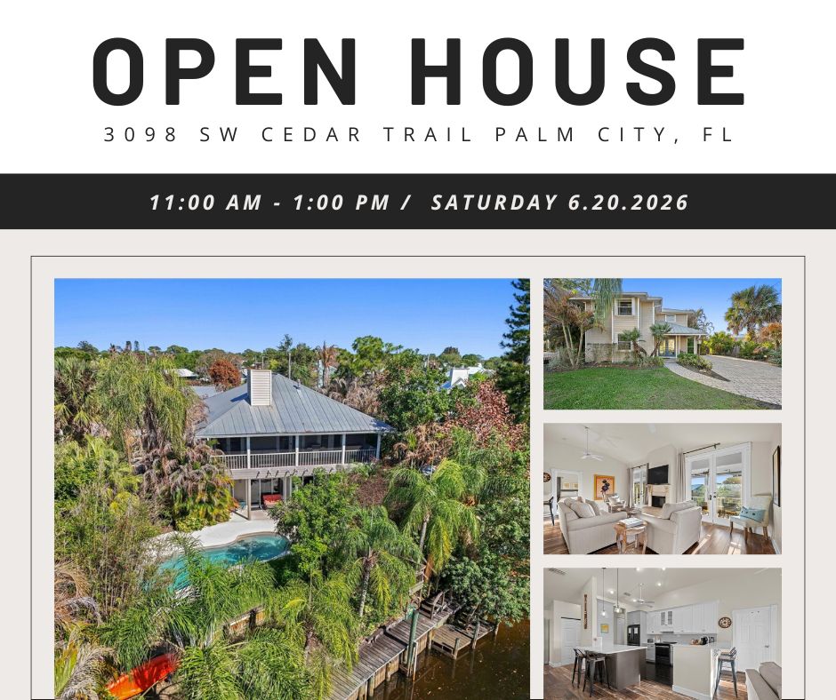 OPEN HOUSE + PRICE IMPROVEMENT!  Waterfront Home in Palm City!
