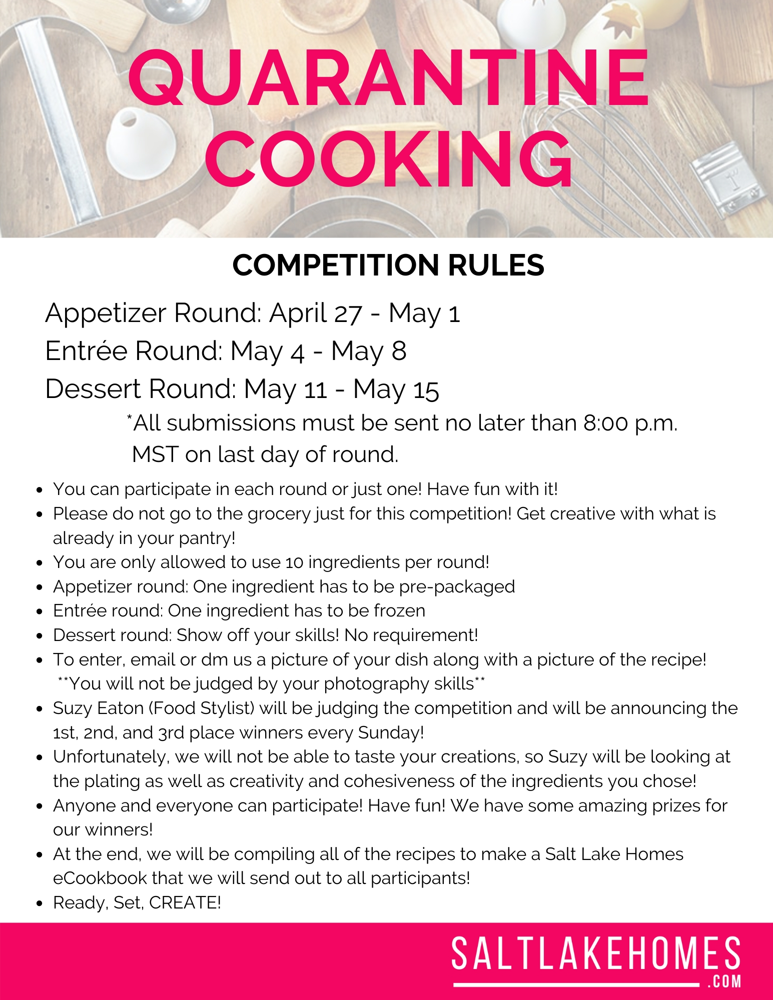 Quarantine Cooking Competition HOME THE CITY Blog Salt Lake Homes