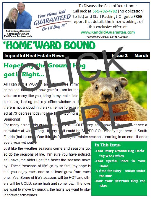 March HomeWard Bound Rick Kendrick Real Estate Newsletter