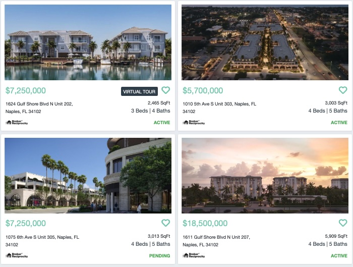 New construction condos for sale in Downtown Naples Olde Naples and Naples Florida 34102